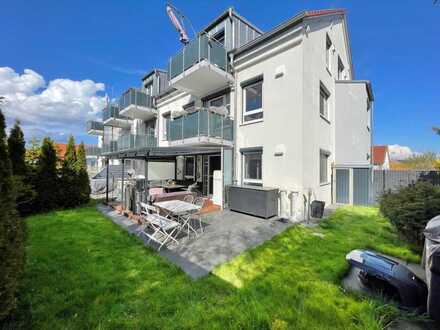 Luxuriöse 3-Zimmer-Wohnung im KfW-55 Standard mit einem uneinsehbaren, großen Garten