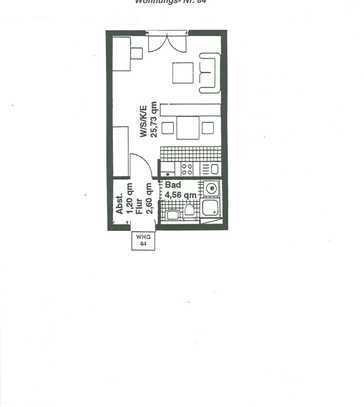 34 m² 1 Zimmer Studentenwohnung mit EBK in Dessau- Ziebigk