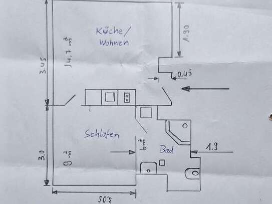 Möbelierte 1.5 Zimmer Wohnung in Freimann