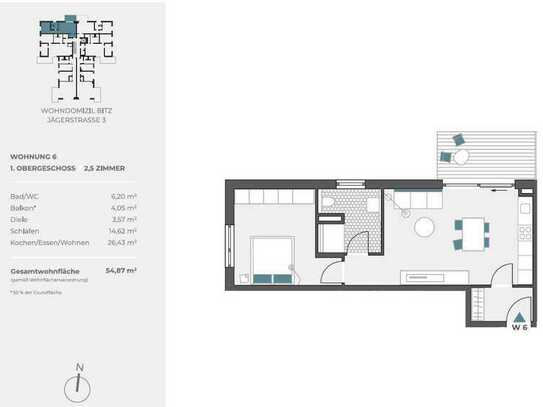 Optimal für Kapitalanleger oder Eigennutzer - Durchdachte 2,5 Zimmer Wohnung mit Balkon