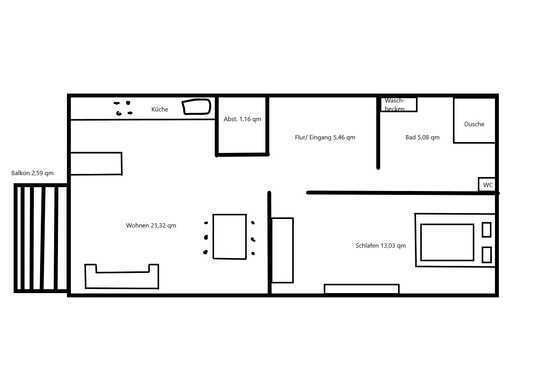 2- Zimmerwohnung mit Balkon im Herzen Uslars