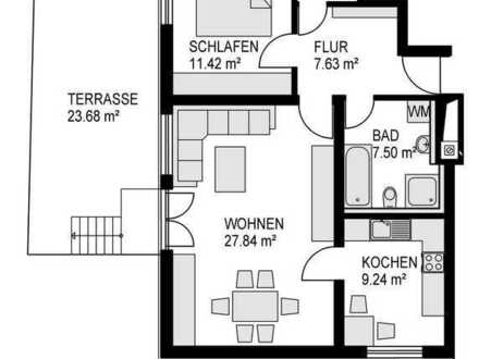 Schöne 2-ZKB-Tiefpaterrwohnung mit Terrasse in Mering