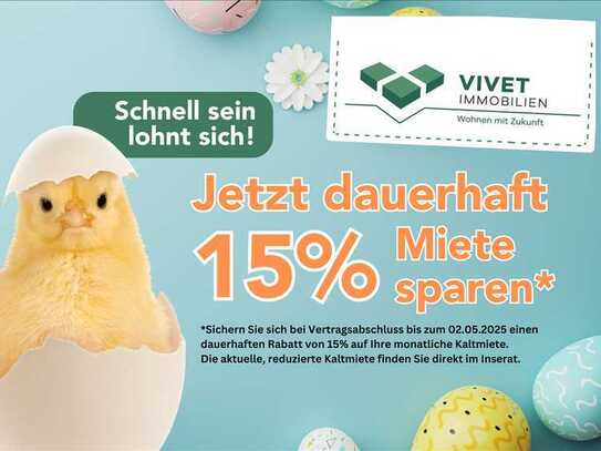4 helle Wohnräume mit Balkon!