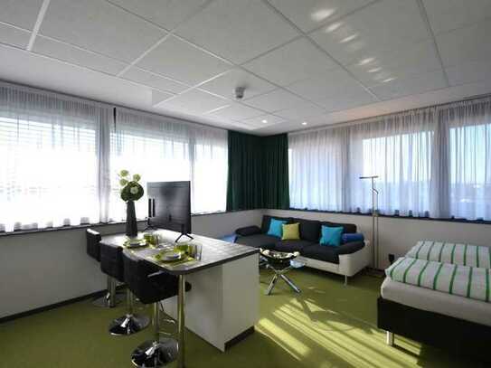 Schicke 1-Zimmer-Penthouse-Wohnung, bequem und komplett ausgestattet, Innenstadt Offenbach