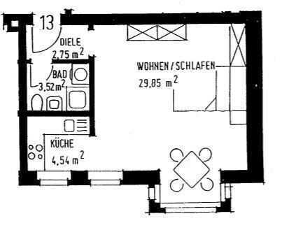 Großzügige 1-Zimmer mit Dusche und Laminat in zentraler Lage!