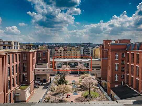 Moderne Bürofläche mit spektakulärem Dachgartenblick im Herzen des Wirkbaus