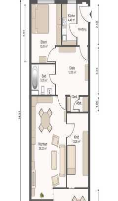 ZENTRALE UND RUHIGE EIGENTUMSWOHNUNG, CA. 85 M² WOHNFl., MIT AUFZUG UND DACHTERRASSE, TG-STELLPLATZ