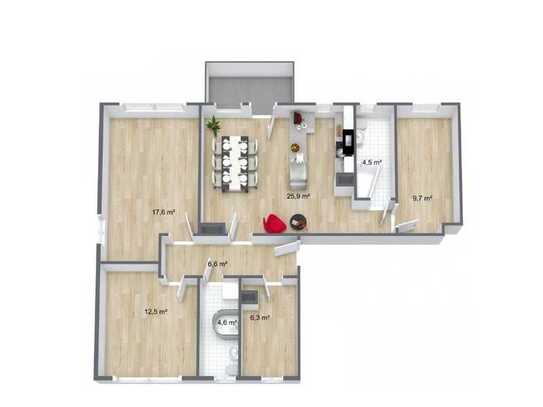Geräumige 4-Raum-Wohnung