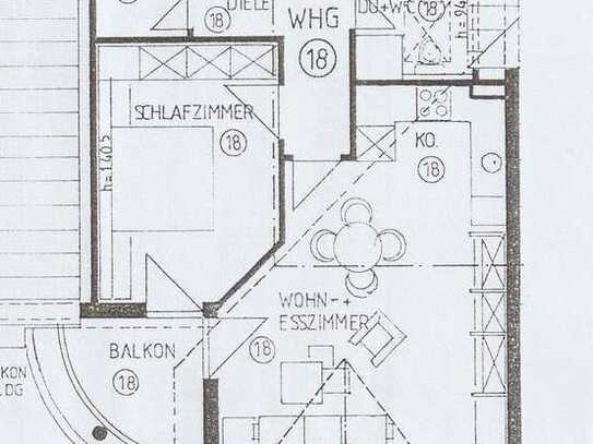 DG-Wohnung, zwei Zimmern, Balkon und EBK in Pfedelbach