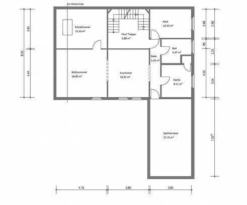 Ansprechende und neuwertige 3-Zimmer-Dachgeschosswohnung mit geh. Innenausstattung mit Balkon