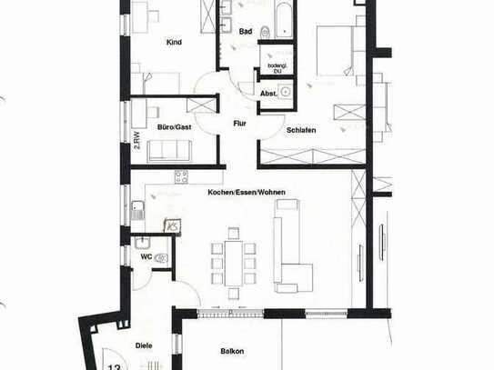 Neuwertige 4-Raum-Wohnung mit Balkon und Einbauküche in Weil