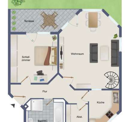 Geschmackvolle 3-Raum-Maisonette-Wohnung mit EBK in Rödermark