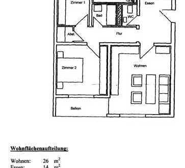 Geschmackvolle Wohnung mit dreieinhalb Zimmern sowie Balkon und EBK in Walheim