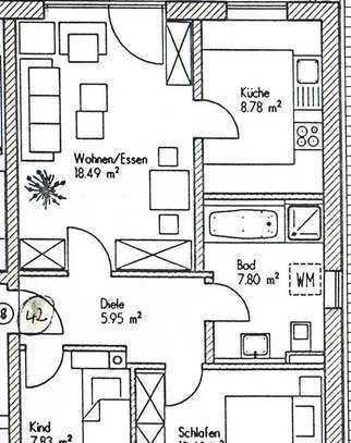 Schöne 3-Raum-Wohnung mit EBK und Balkon in Aichach