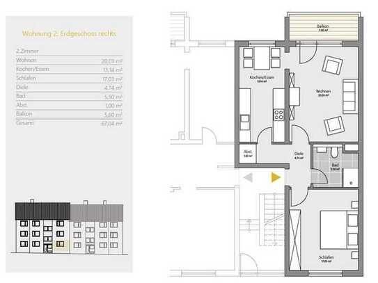 Ihr neues Zuhause in Wöllstein: 2 ZKB Wohnung