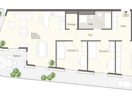 Traumhafte 4,5-Zimmer-Wohnung mit Panoramablick -AUREO mit KfW 40 - Verkaufsstart-Aktion !