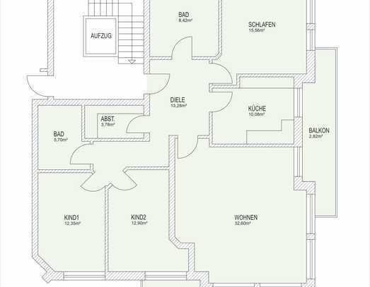 Geschmackvolle und helle 4-Zimmer-Wohnung mit 2 Balkonen in ruhiger Lage in Ismaning
