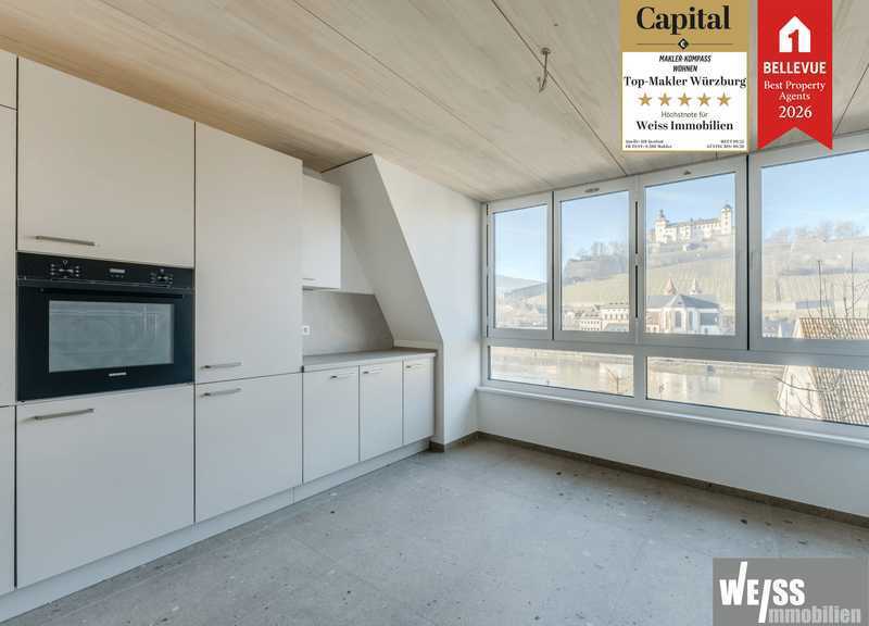                                                               NEUBAU 3 Zi.-Maisonette-Whg. mit Festungsblick und Charmanter Dachterrasse                                                       in Mainviertel (Würzburg)