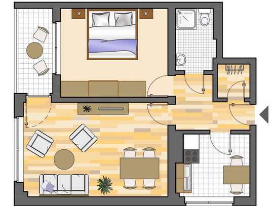 2-Zimmer-Wohnung in Herten mit Balkon und neuem Duschbad