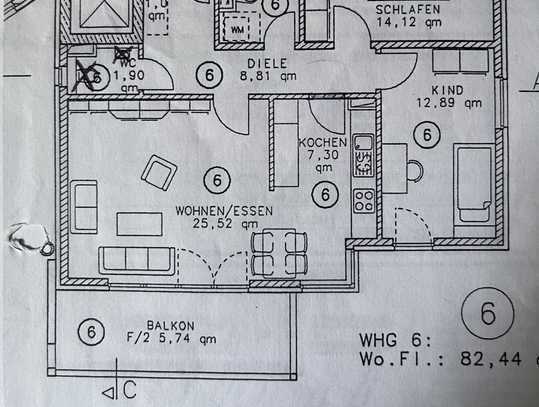 Sonnige gepflegte 3-Zimmer Wohnung in Neuried