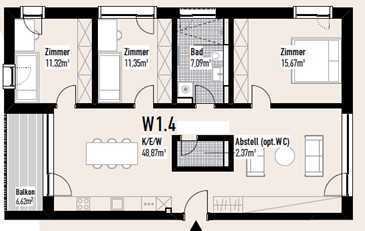 Großzügige Wohnung im 1.OG - Wohnraum von West-nach Ost durchgängig