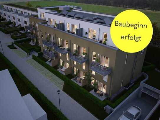 Moderne 2-Zimmer-Neubau-Wohnung mit Sonnen-Balkon im Effizienzhaus 40