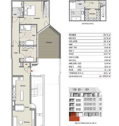 Außergewöhnliche Erdgeschosswohnung mit Garage/Stellplatz an der Wohnung