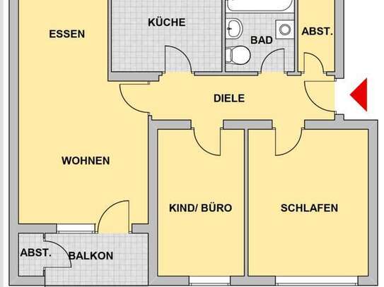 Mobilierte 3-Raum-Wohnung mit Balkon und Einbauküche in Brühl