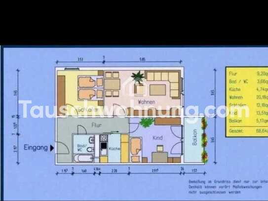 Tauschwohnung: Tausche 3 Raum Wohnung gegen 4-5 Raum Wohnung