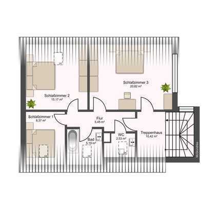 Stilvolle 2-Raum-DG-Wohnung in Seligenstadt