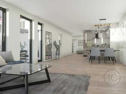 Rodenkirchen: Luxus Neubau-3-Zimmer-Wohnung im Erdgeschoss in 3-Parteienhaus mit Terrasse und Garten