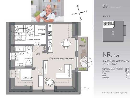 Attraktive 2-Zimmer-Wohnung mit Balkon in zentraler Lage