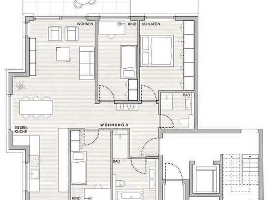 4,5 Zimmer-Wohnung mit großzügigem Garten und flexiblem Grundriss