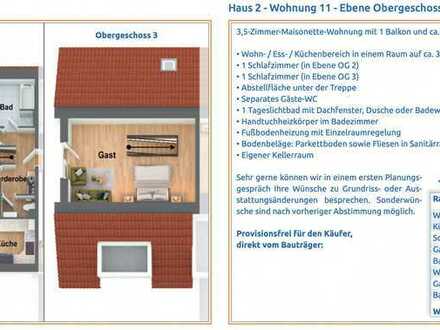 Eleganz über 2 Ebenen: Moderne 3,5-Zimmer-Maisonette-Wohnung mit Balkon und 97 m² Wohnfläche!