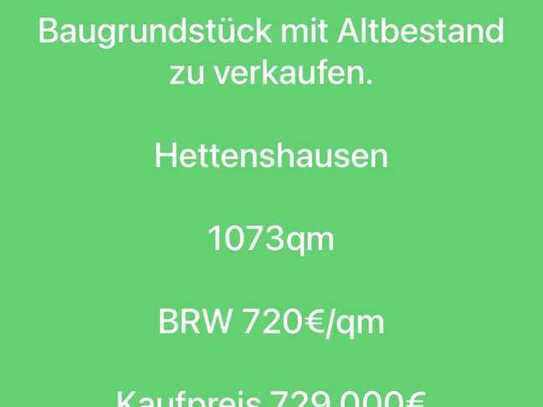 1073m² Baugrundstück mit Altbestand in Hettenshausen - MFH möglich