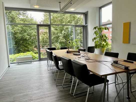 Schöne Büroflächen mit Terrasse am Osterbekkanal! Provisionsfrei