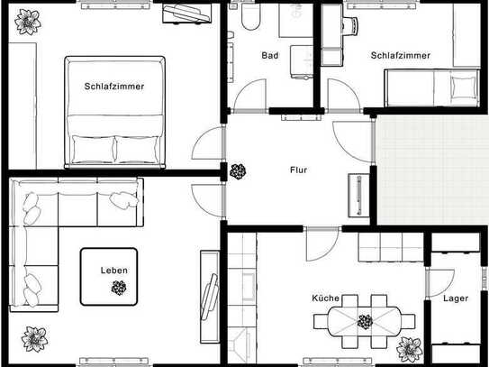 80m² Wohnung zu vermieten