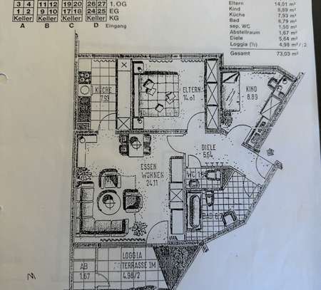 Stilvolle 3-Zimmer-Wohnung mit Balkon und Einbauküche in Dossenheim