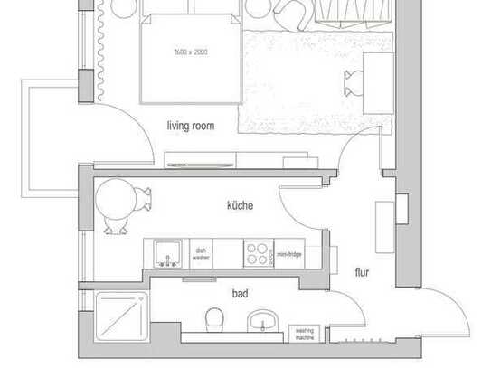 Möbliertes 1 Zimmer-Wohnung in Mariendorf mit Balkon