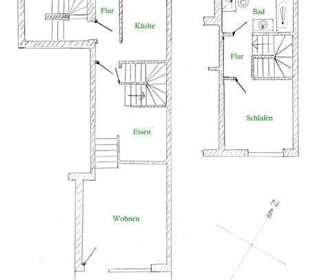 Gepflegte 2-Raum-Maisonette-Wohnung mit Terrasse und kleinem Garten