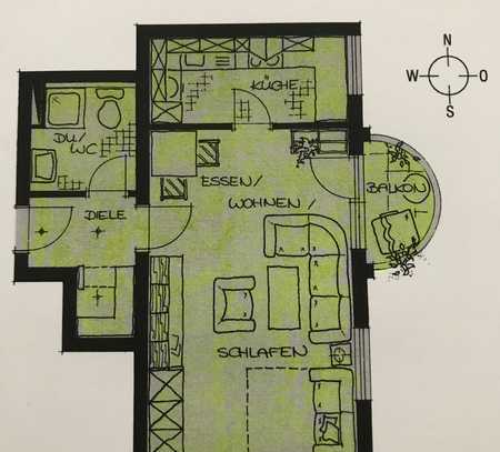 Tolle 1-Zi.-Wohnung inkl. Tiefgarage