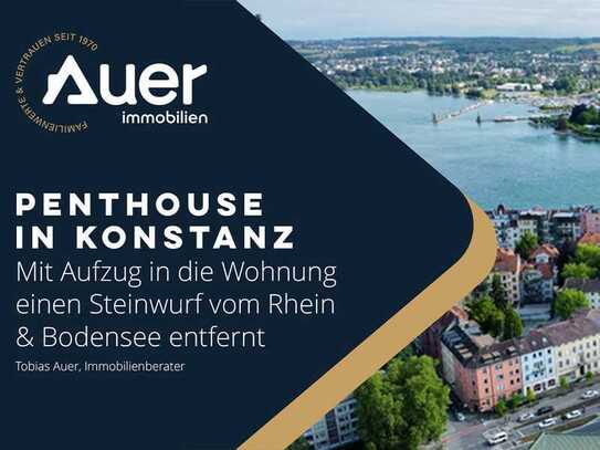 Konstanz - Penthouse mit Aufzug in die Wohnung einen Steinwurf vom Rhein & Bodensee entfernt