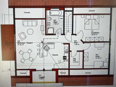 Modernisiert helle Dachgeschosswohnung mit dreieinhalb Zimmern