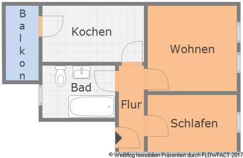 Frisch renovierte 2 Zimmerwohnung mit Balkon in Altriesa