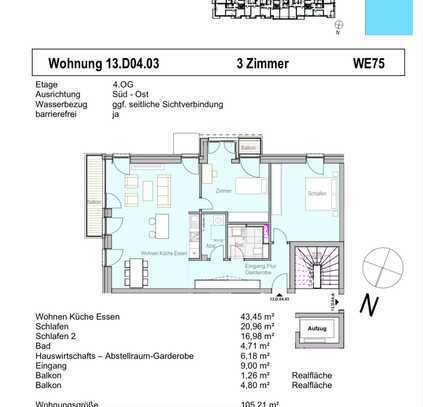 Traumhafte 3 Zimmer Neubauwohnung Süd-Ost Balkone