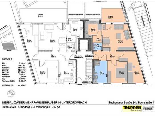 Eigentum macht frei!! 3 Zi.-Eigentumswohnung 89,43m²-Gartenseite im Wohnpark-Untergrombach.