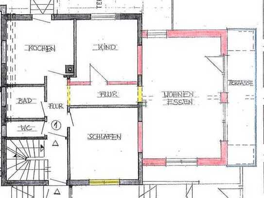 Energetisch saniert und neu angebaute 3 Zimmer Wohnung mit 2 Terrassen in Ispringen