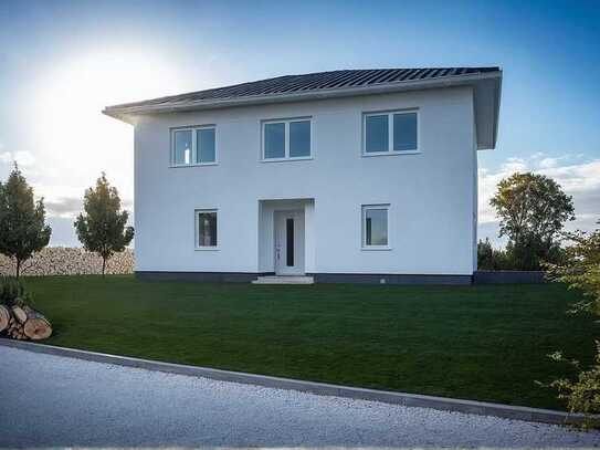 Zukunft bauen – 2-Familienhaus von Elbe-Haus® mit KfW-40-Option, Wärmepumpe & PV-Anlage