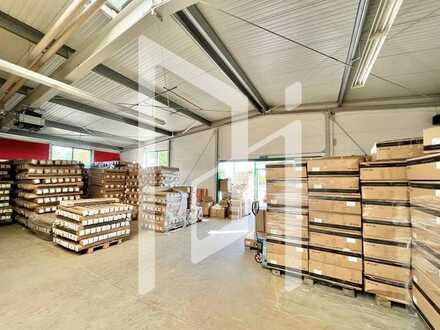 Lager- / Produktionshalle in Grünsfeld beheizbar mit Laderampe, Büroräumen und Teeküche zu vermieten