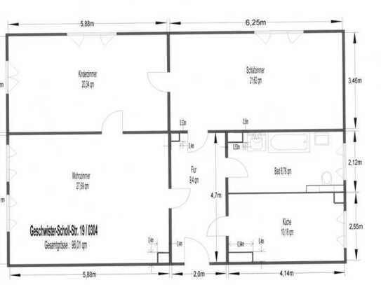 3 Raumwohnung Nähe Kulkwitzer See